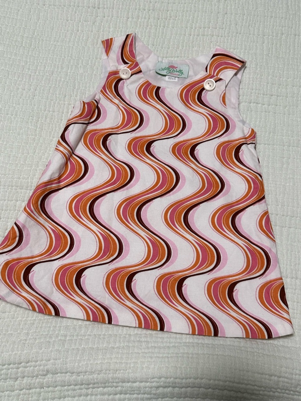 Lolly Wolly Doodle Pink, Orange, Brown Waves Dress
